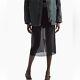 $1,470 Prada Georgette Semi Sheer Black Midi Knee Length Skirt Tailored Pencil