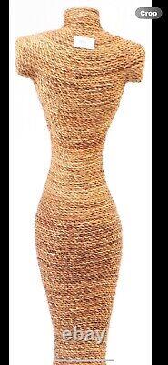 20th Century Rattan Weave Shop Tailors Mannequin Dummy Full Body