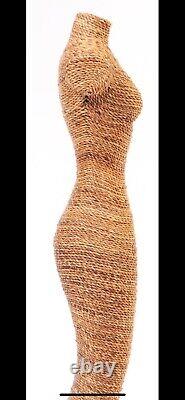 20th Century Rattan Weave Shop Tailors Mannequin Dummy Full Body