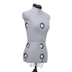 Adjustable Dress Form Female Gery S Size 33-40 Tailors and Designers F8V7