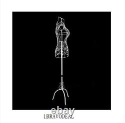 Adjustable Female Mannequin Stand with Metal Base Designer Tailor Display BlACK