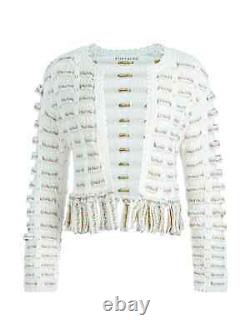 Alice & Olivia XL Tawana Ribbon Soft White Multi Open Front Cardigan Nwtmsrp$660