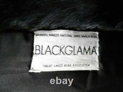 Amazing vtg BLACKGLAMA FEMALE mink fur jacket HUGE sleeves, ROUNDED edges, MINT