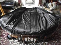 Amazing vtg BLACKGLAMA FEMALE mink fur jacket HUGE sleeves, ROUNDED edges, MINT