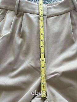Anthropologie Favorite Daughter Beige Tailored City Wide Leg Pants Sz 12 NWT