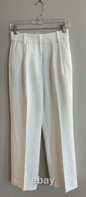 Anthropologie Favorite Daughter Ivory Tailored Preppy Wide Leg Pants Sz 10P NWT