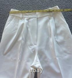 Anthropologie Favorite Daughter Ivory Tailored Preppy Wide Leg Pants Sz 10P NWT