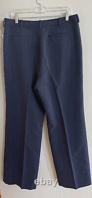 Anthropologie Favorite Daughter Navy Blue Tailored Preppy Wide Leg Pants 14 NWT