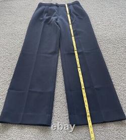 Anthropologie Favorite Daughter Navy Blue Tailored Preppy Wide Leg Pants Sz 12