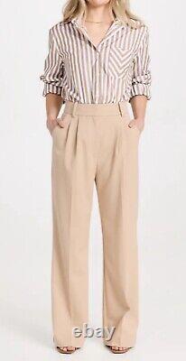 Anthropologie Favorite Daughter Pants Beige Tailored Preppy Wide Leg Sz 12 P