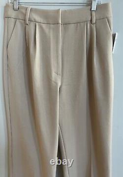 Anthropologie Favorite Daughter Pants Beige Tailored Preppy Wide Leg Sz 12 P