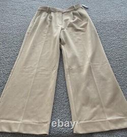 Anthropologie Favorite Daughter Pants Beige Tailored Preppy Wide Leg Sz 12 P