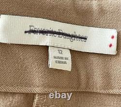 Anthropologie Favorite Daughter Pants Beige Tailored Preppy Wide Leg Sz 12 P