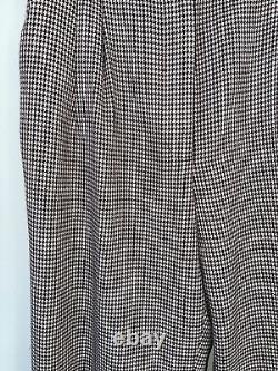 Anthropologie Favorite Daughter Tailored Preppy Brown Motif Wide Leg Pants Sz 10