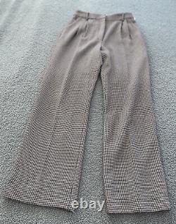 Anthropologie Favorite Daughter Tailored Preppy Brown Motif Wide Leg Pants Sz 10