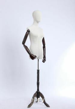 B3T-G Female Fabric Covered Torso Tailor's Dummy Wood Poor Hand Adjustable