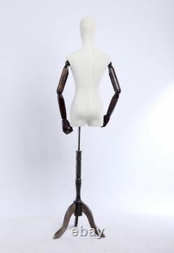 B3T-G Female Fabric Covered Torso Tailor's Dummy Wood Poor Hand Adjustable