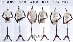 B3T-G Female Fabric Covered Torso Tailor's Dummy Wood Poor Hand Adjustable