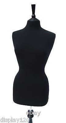 BLACK Female Dressmakers Tailors Bust Mannequin Display