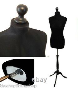 BLACK Female Sewing & Dressmaking Dummy MANNEQUIN TAILORS Fashion Display Bust