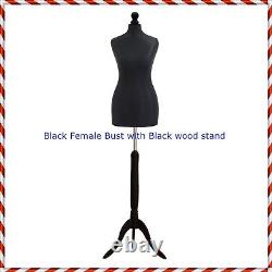 Black Female Tailors Mannequin Display Dummy For Dressmakers Size UK 6/8