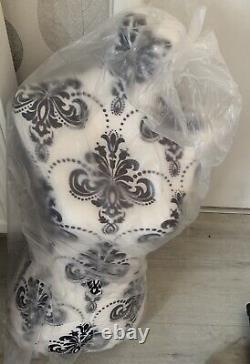 Black & White Floral Tailor Tailors Dummies Dummy Dressmakers Mannequin Bust New