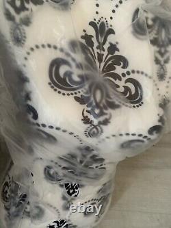 Black & White Floral Tailor Tailors Dummies Dummy Dressmakers Mannequin Bust New