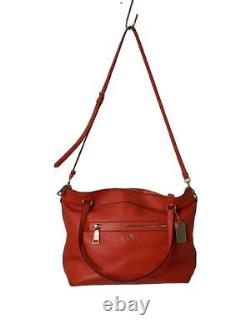 COACH TOTE BAG TAILOR NAVY LEATHER RED Used