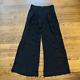 Carolina Herrera Women's Black Pleated High Rise Wide Leg Silk Dress Pants Sz 4