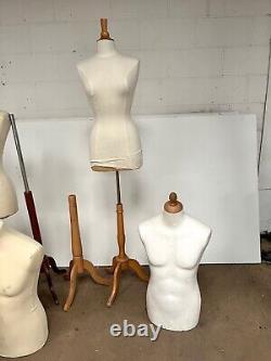 Collection of Male & Female Mannequin Busts and Stands for Retail Display Tailor