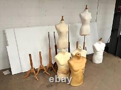 Collection of Male & Female Mannequin Busts and Stands for Retail Display Tailor