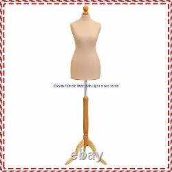 Cream Female Tailors Mannequin Display Dummy For Dressmakers Size UK 16