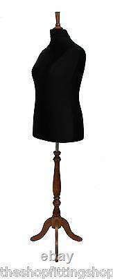 DELUXE FEMALE SIZE 18 Dressmakers Dummy Mannequin Tailor BLACK Bust ROSE Stand