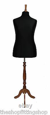 DELUXE FEMALE SIZE 18 Dressmakers Dummy Mannequin Tailor BLACK Bust ROSE Stand