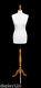 Deluxe Size 10 Female Dressmakers Dummy Mannequin Tailor White Bust Beech Stand