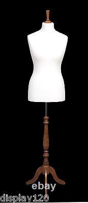 DELUXE Size 10 Female Dressmakers Dummy Mannequin Tailors CREAM Bust ROSE Stand