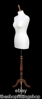 DELUXE Size 12 Female Dressmakers Dummy Mannequin Tailors CREAM Bust ROSE Stand