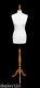 Deluxe Size 14 Female Dressmakers Dummy Mannequin Tailor White Bust Beech Stand