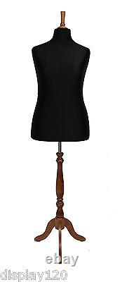 DELUXE Size 18 Female Dressmakers Dummy Mannequin Tailor BLACK Bust ROSE Stand