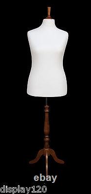 DELUXE Size 18 Female Dressmakers Dummy Mannequin Tailor CREAM Bust ROSE Stand