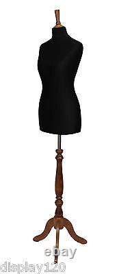 DELUXE Size 8 Female Dressmakers Dummy Mannequin Tailors BLACK Bust ROSE Stand