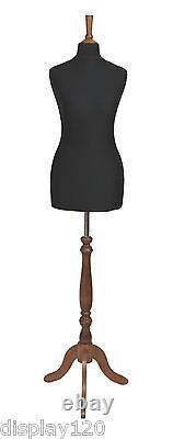 DELUXE Size 8 Female Dressmakers Dummy Mannequin Tailors BLACK Bust ROSE Stand