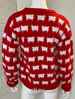 Diana Edition Wool Sheep Sweater Size Medium Red