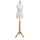 Dressmakers Female Tailors Dummy White 20/22 Light Wood Tripod Stand