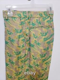 Dries Van Noten Green Gold Brocade Trousers High-waisted Cropped Size US 6 EU 38