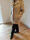 Female Beige Real Goat Fur Coat S Size