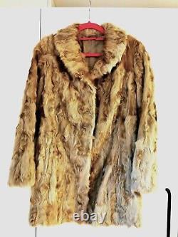 Female Beige Real Goat Fur Coat S size