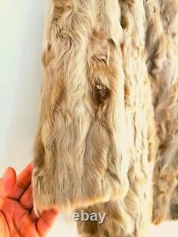 Female Beige Real Goat Fur Coat S size