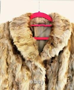 Female Beige Real Goat Fur Coat S size