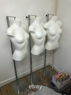 Female Dressmaking Tailors Dummy Mannequin Chrome Base Adjustable Height